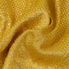 Yellow Color Jacquard Silk