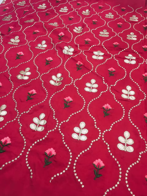 Blooming Gotta Patti Work with Embroidery on Upada Silk