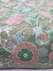 Embroidery and Sequins on Net