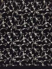 Black Micro Velvet Embroidery