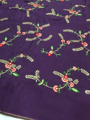 Beautiful Combination of Sequins and Colouful Embroidery on Upada Silk