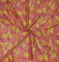 Geometric Pattern of Sequins work with Bandhani Print on Semi Chinnon