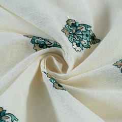 Green Color Cotton Embroidery