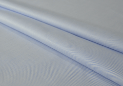 Brisk Blue White Thin Stripe Imported Printed Cotton