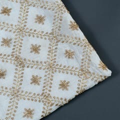 White Chinon Chiffon Embroidery