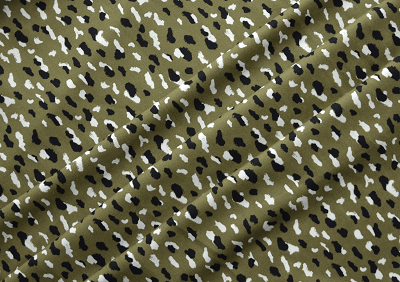 Olive Green Military Print On Modal Imported Printed Cotton