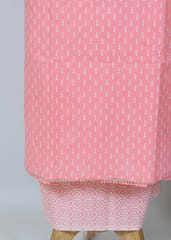 Pink Color Cotton Printed Suit With Cotton Crushed Dupatta And Printed Cotton Bottom