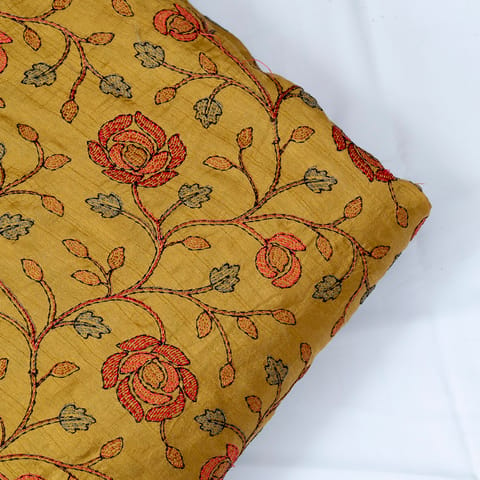 Mustard Dola Silk Thread Embroidery