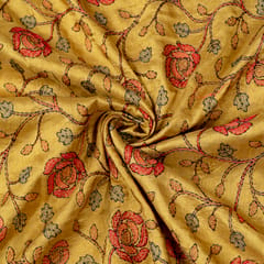Mustard Dola Silk Thread Embroidery