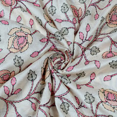 Cream Dola Silk Thread Embroidery