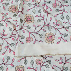 Cream Dola Silk Thread Embroidery