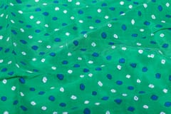 Green  Color Pure Muslin bandhej Print