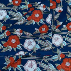 Blue Cotton Cambric Screen Print