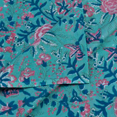 Firozi Cotton Cambric Screen Print