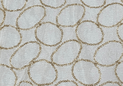 White Geometric Dyeable Embroidered Chiffon (4mtr piece)