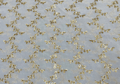 White Floral Geometric Dyeable Embroidered Chiffon (3mtr Piece)