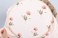 Peach Color soft cotton print fabric with flowers