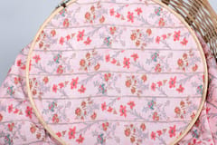 Pink  Color base soft cotton print fabric with flowers