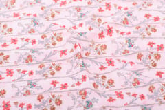 Pink  Color base soft cotton print fabric with flowers