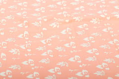 Peach Color Base Cotton Print With Spring Leaves