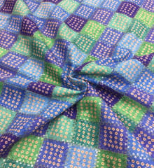 Kite Pattern of Sequins work with Bandhani Print on Semi Chinnon