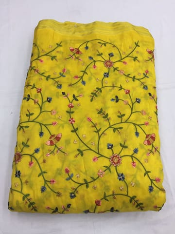 Elegant Jaal work of Multi Colour Thread on Upada Silk