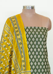 Cotton Printed Suit Set With Printed Cotton Dupatta And Printed Cotton Bottom