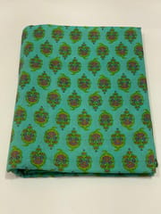 Blue cotton fabric with flowers