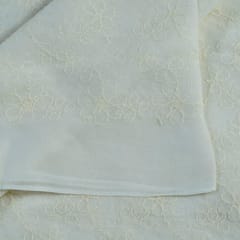 White Dyeable Georgette Chikan
