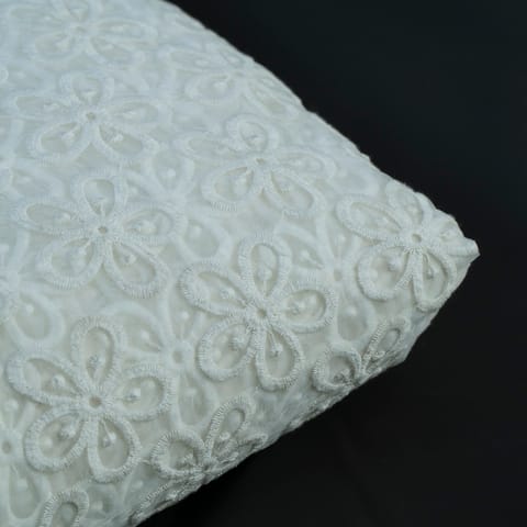 White Dyeable Organza embroidery
