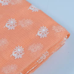 Peach Color Pure Kota Thread Embroidery