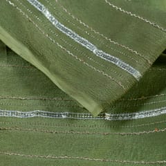 Green Color Chinon Chiffon Embroidery