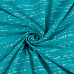 Sea Green Color Cotton Dobby Strips