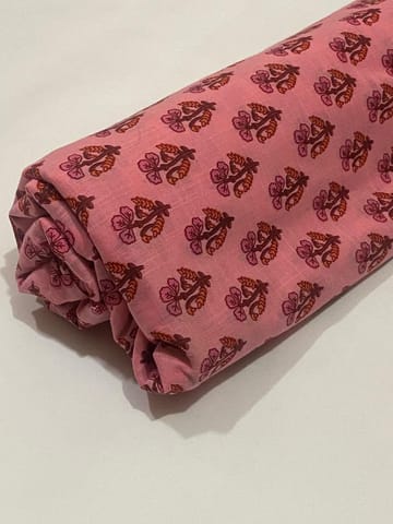 Pink base fabric with flowers