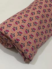 Cream base fabric with pink flowers