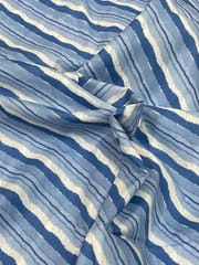 Blue base fabric with stripes
