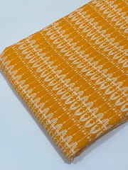 Yellow base fabric with white design