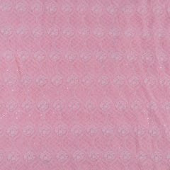 Pink Color Georgette Chikan Embroidery