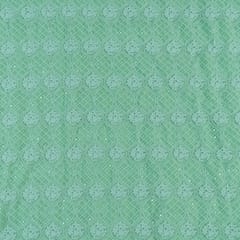 Green Color Georgette Chikan Embroidery