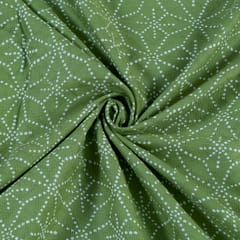 Green Color Cotton Jacquard Print