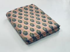 Peach base fabric with flowers