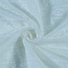 White Dyeable Kota Thread Embroidery(1.20Mtr Piece)