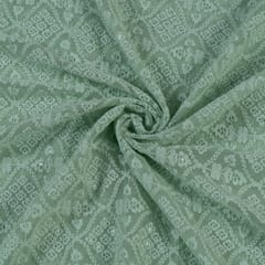 Mint Green Color Georgette Chikan Embroidery