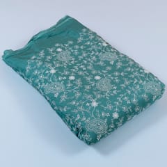 Green Color Muslin Thread Embroidery