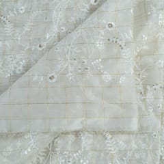 Dyeable Oraganza Check Emroidery