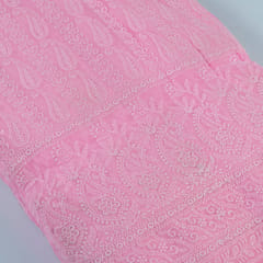Pink Color Georgette Chikan Embroidery With Sequins