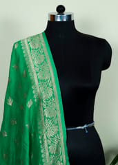 Green Color Banarasi Embroidred Dupatta