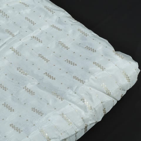 White Dyeable Upada Secquin Embroidery