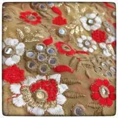Georgette Mirror Embroidery