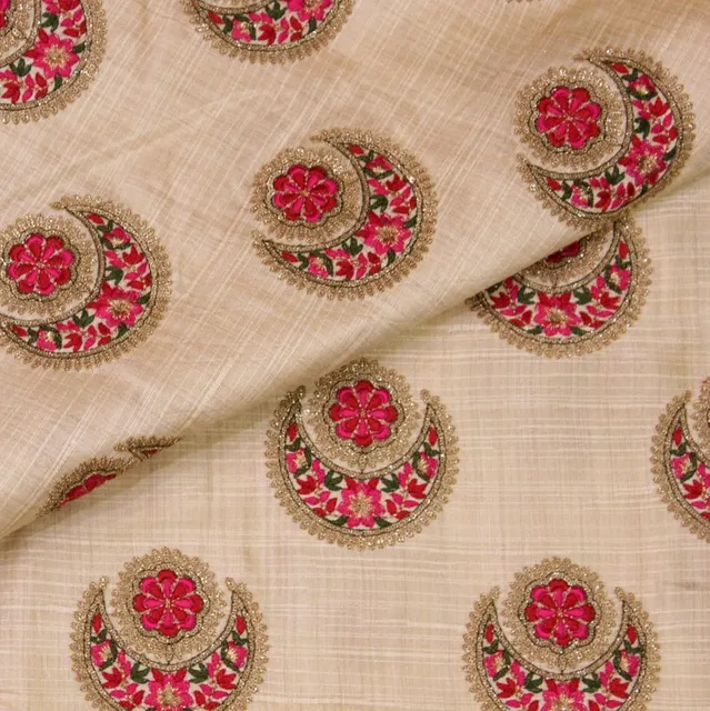 Poly Silk Embroidery(1.7  mtr cut piece)